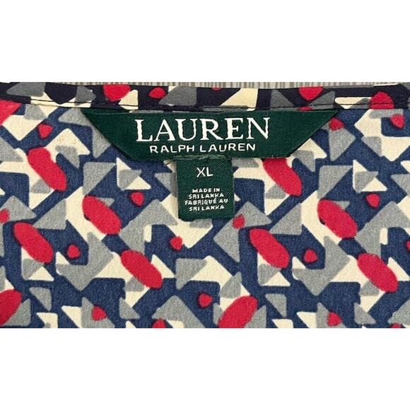 Lauren Ralph Lauren Blouse Flutter Sleeve Peasant Style Size XL Keyhole - Picture 3 of 6